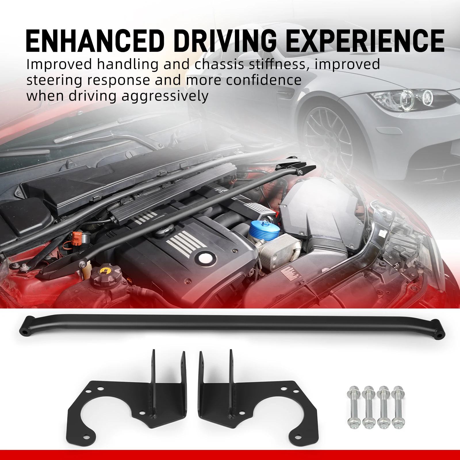 Refuerzo Barra Superior Suspensión BEVINSEE para BMW E90 E91 E92 E93 325i 328i