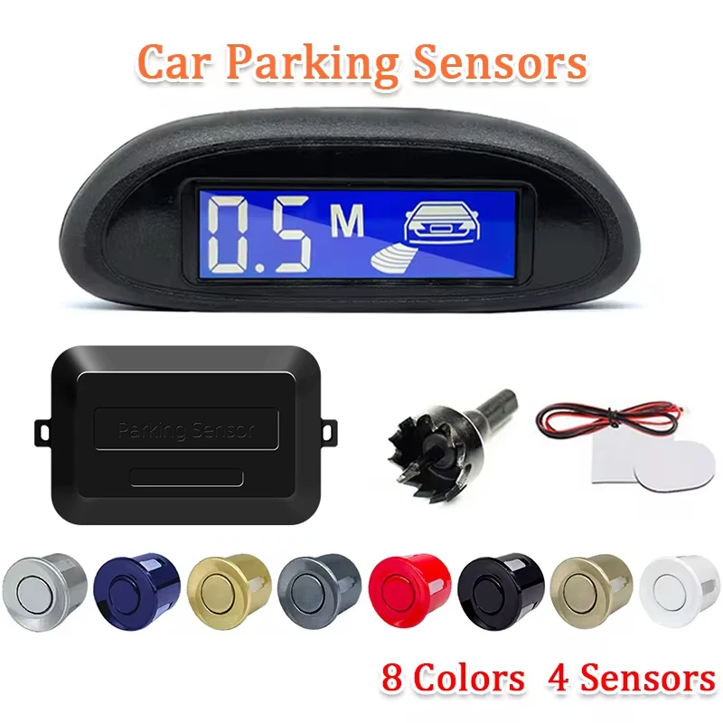 Sensor estacionamiento 4 sensores LED Sinovcle – sistema radar Parktronic automático