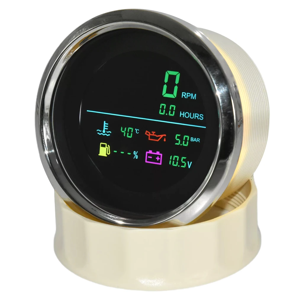 Tacómetro multifunción 6 en 1 para coche y barco LCD 85mm - imagen 3