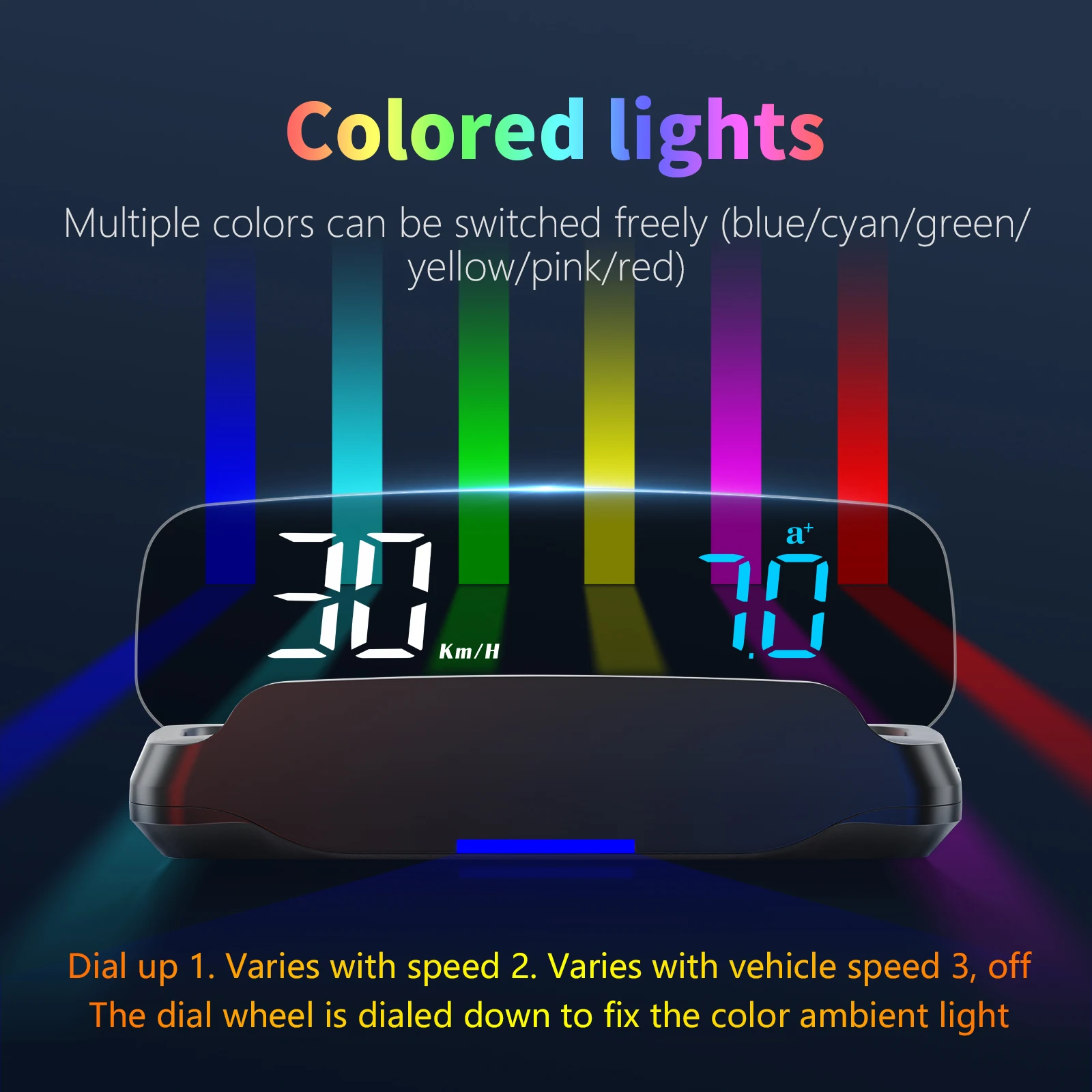 Proyector HUD OBD C7B para parabrisas con velocímetro digital - imagen 5