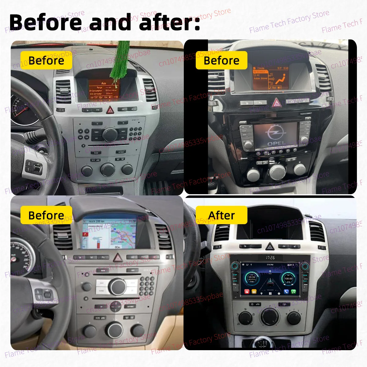 Radio 2 DIN Android Auto y Apple CarPlay para Vauxhall Zafira B MK2 - imagen 2