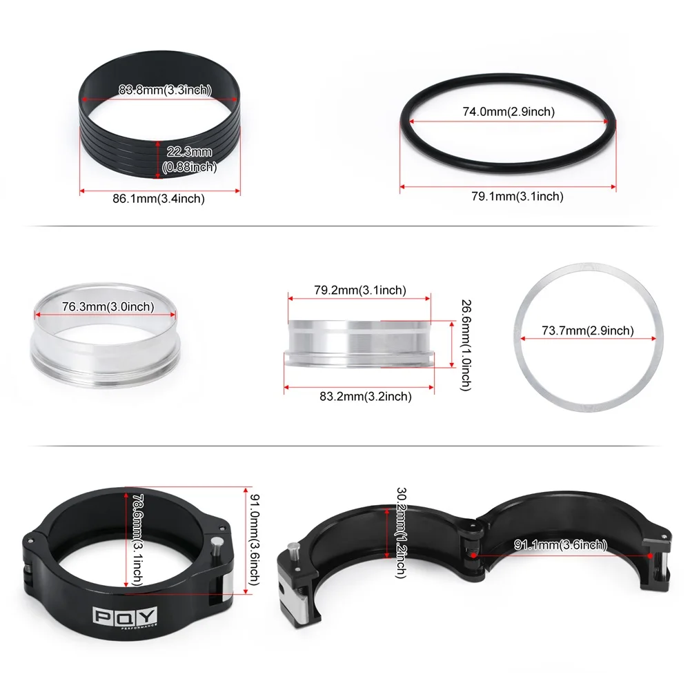 Kit abrazadera turbo 63-76mm para manguito radiador 2.5-3" - imagen 5