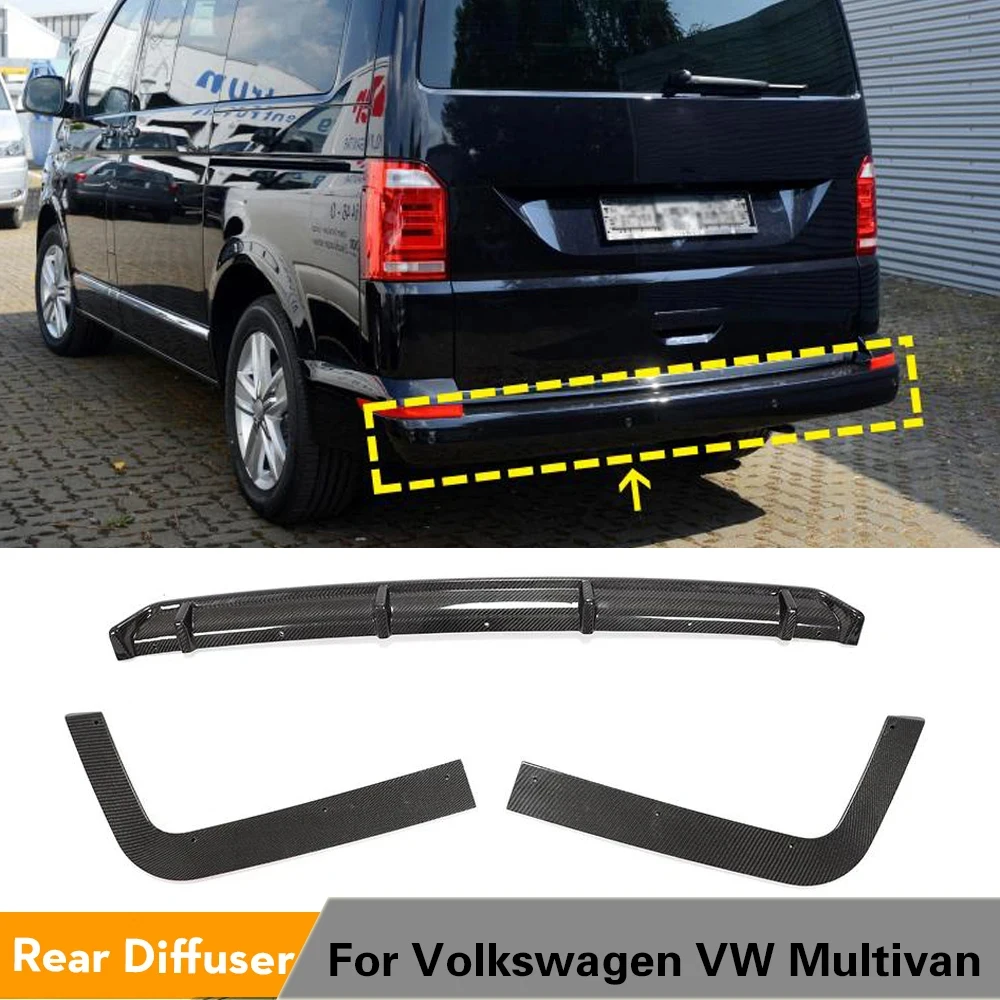 Difusor de parachoques trasero de coche, alerón de fibra de carbono para Volkswagen VW Multivan 2015 - 2019
