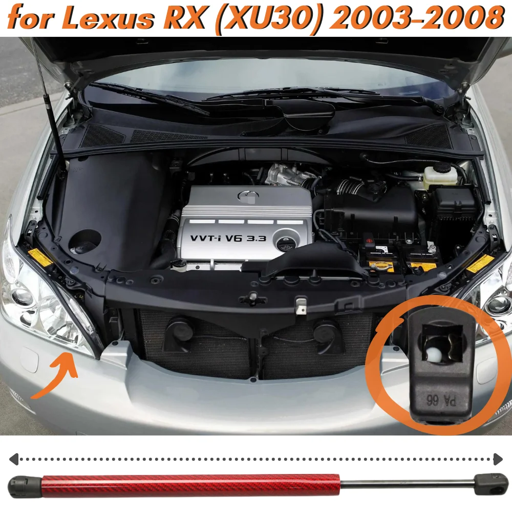 Puntal de capó para Lexus RX 2003-2008 (300, 330, 350, 400h)