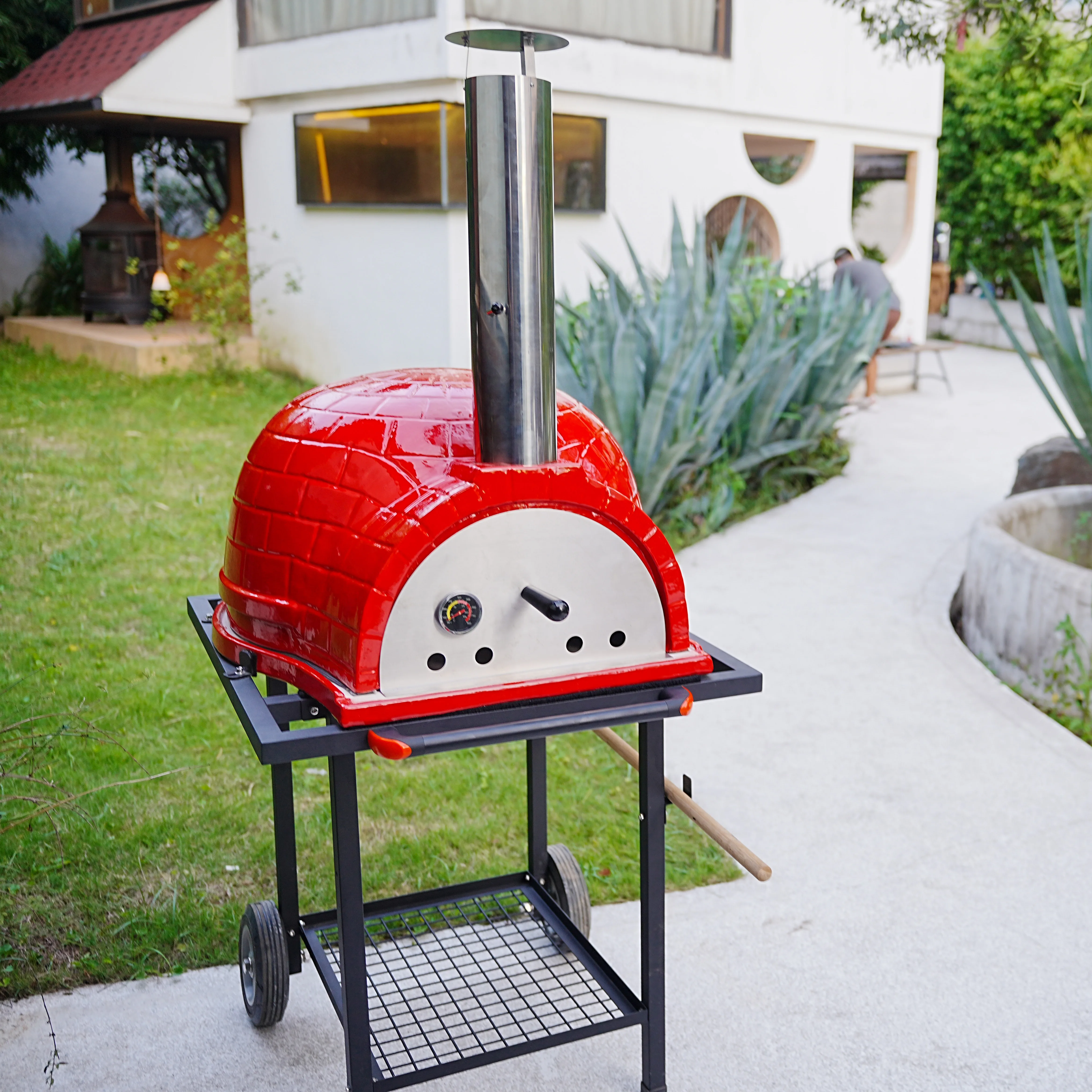 SEB Kamado barbacoa de cerámica de quema de leña y horno pizza