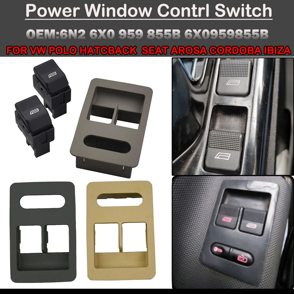 6X0 959 855B Interruptor elevalunas VW Polo Lupo Ibiza Córdoba - imagen 3