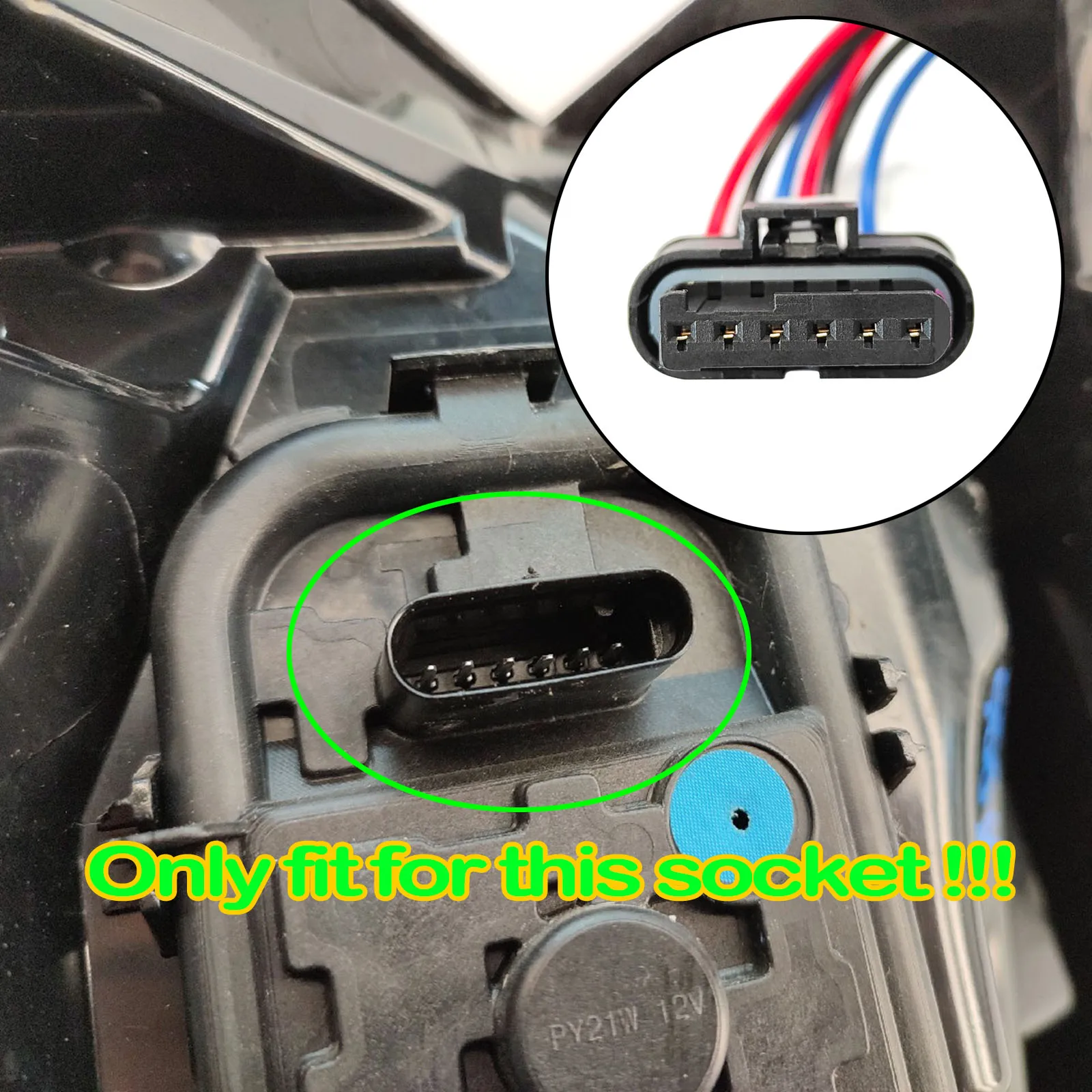 Conector luz trasera Fiat 500X 2014-2024 Pigtail 6 pines OEM 61132359993 - imagen 3