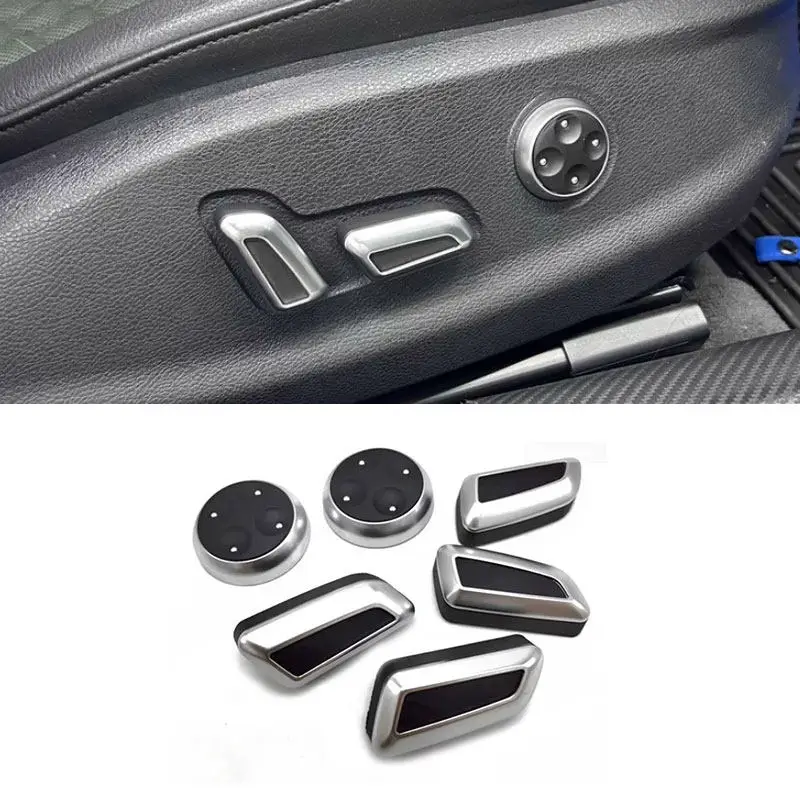 Cubrebotones asiento interior negro y plata – Audi A3 A4 A5 Q3 Q5
