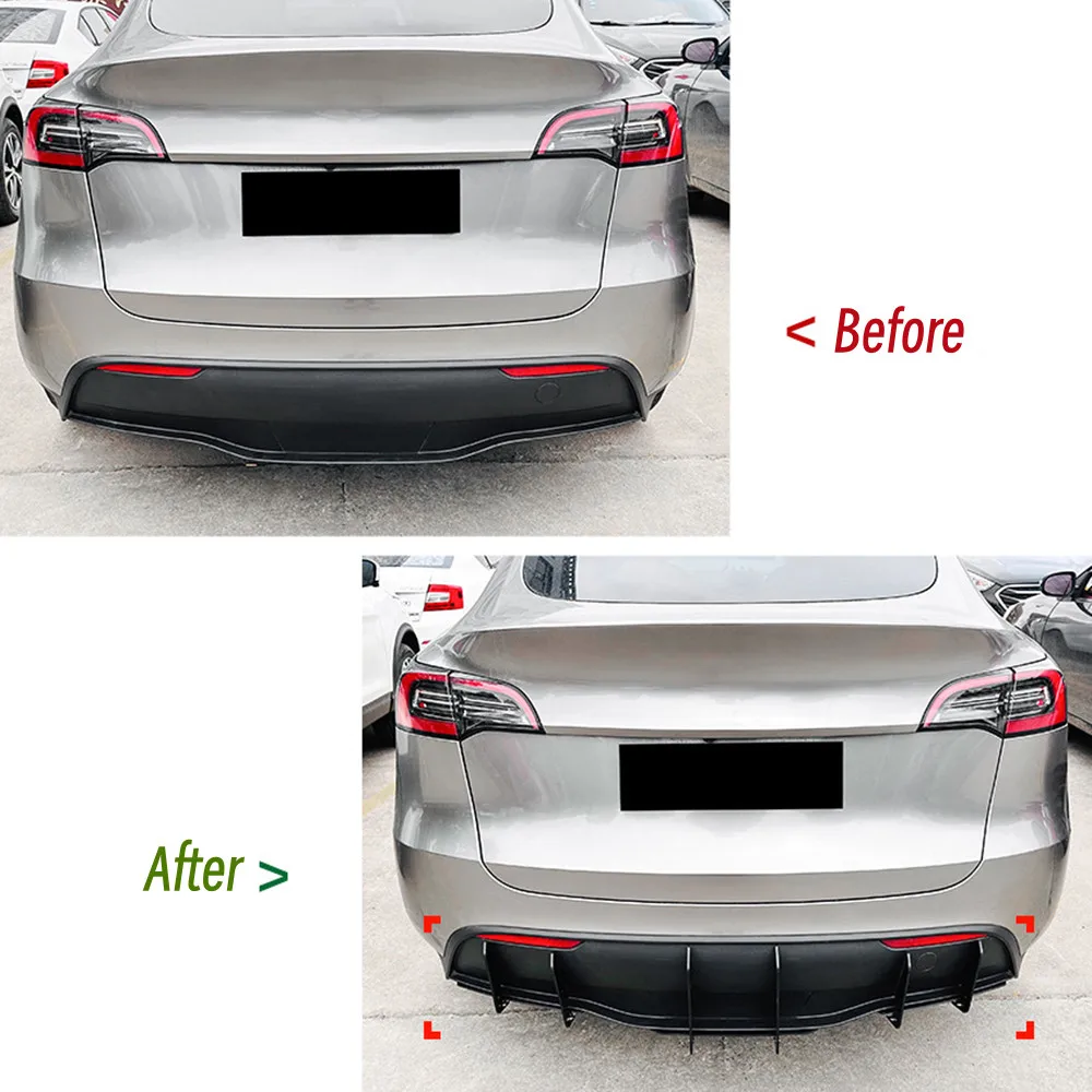 Kit difusor trasero Tesla Model Y divisor alerón – 2019-2024 - imagen 5