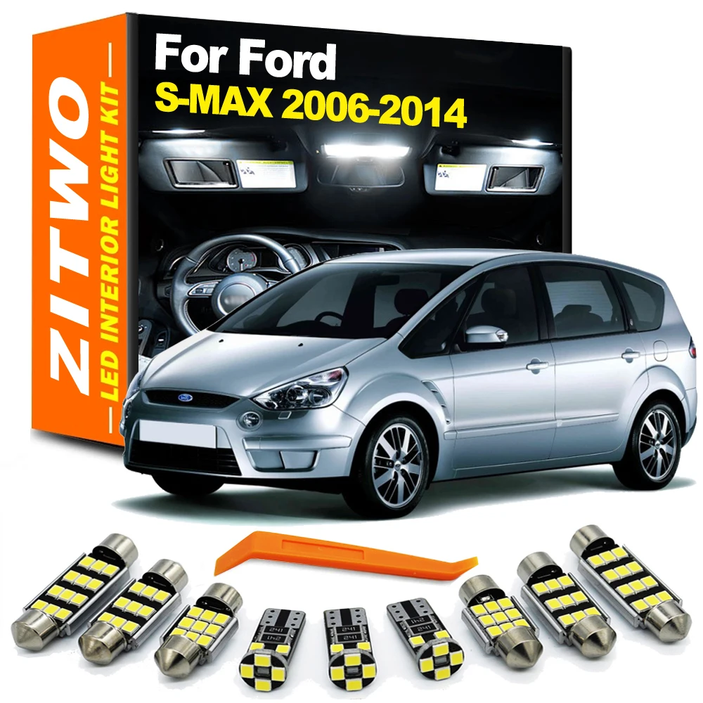 ZITWO Kit completo de luces LED para equipaje con visera de lectura Interior para Ford S-MAX SMAX 2006 2007 2008 2009 2010 2011 2012 2013 2014