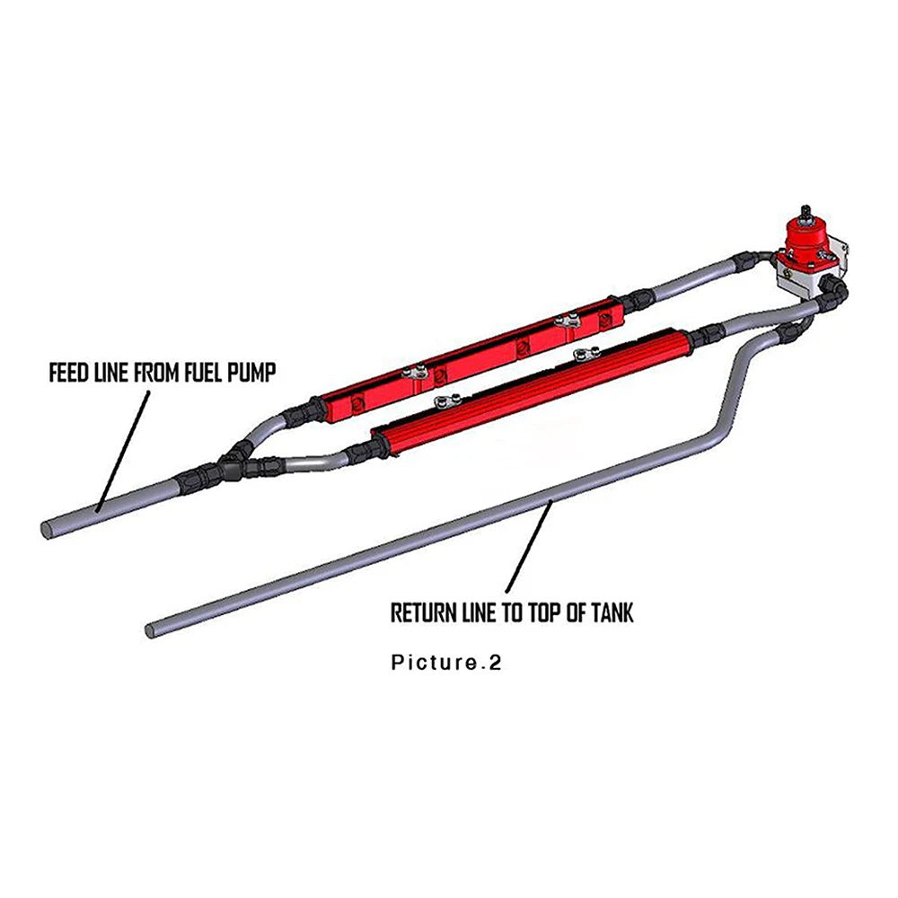 Carril de combustible aluminio K alto flujo – Honda K20 K24 RSX EP3 - imagen 3
