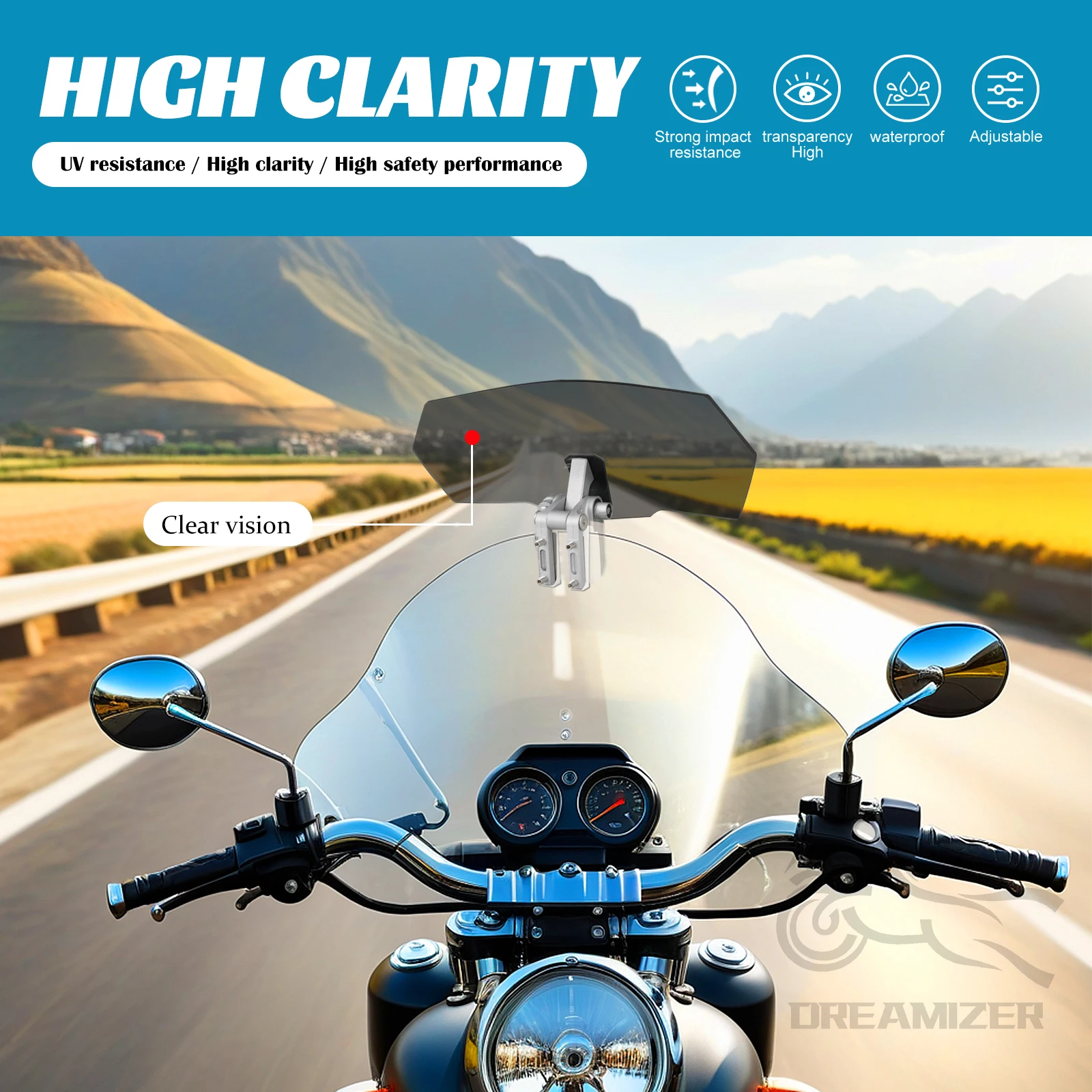 Deflector de viento extensible ajustable para parabrisas de moto BMW - imagen 4