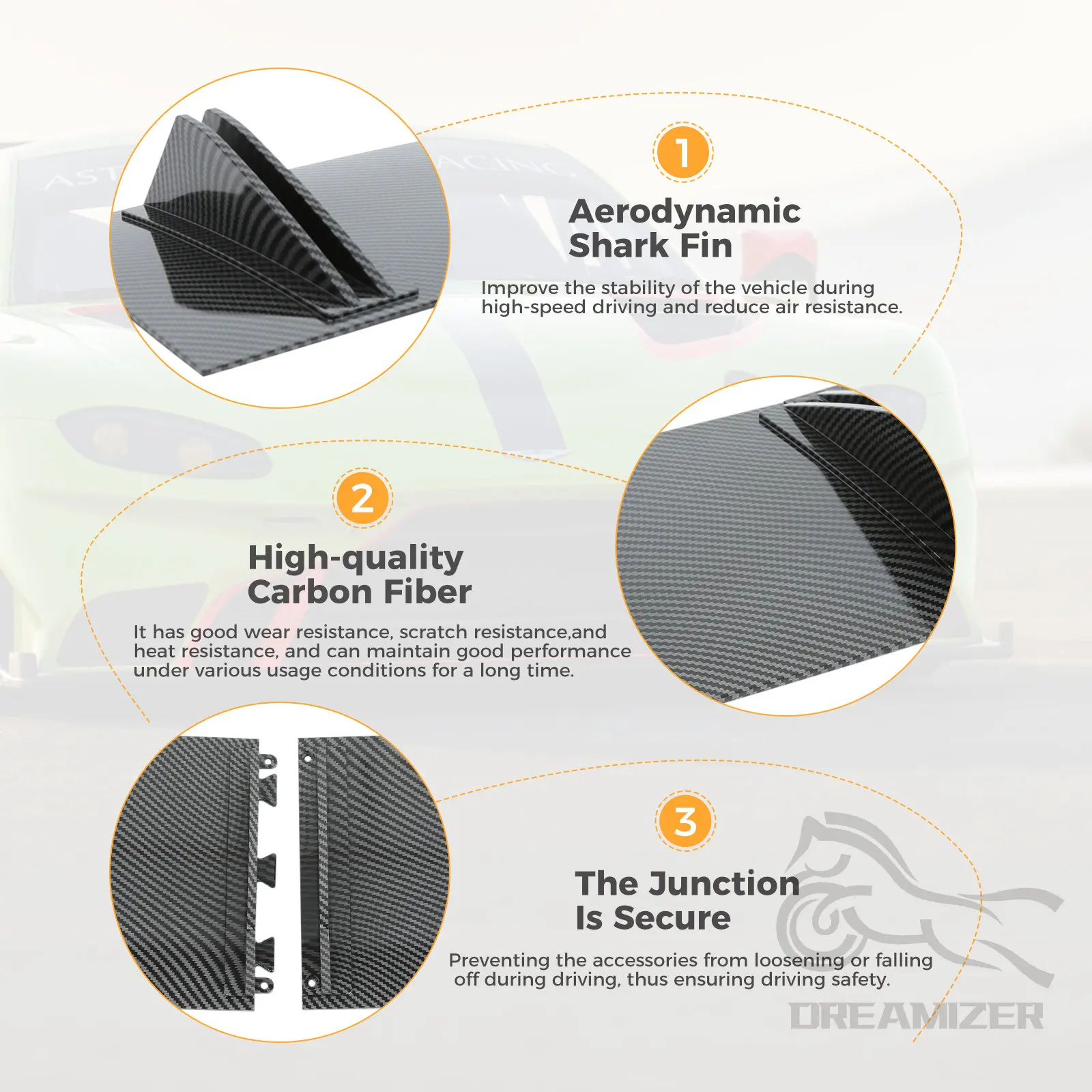 Labio parachoques trasero universal ABS estilo tiburón difusor - imagen 5