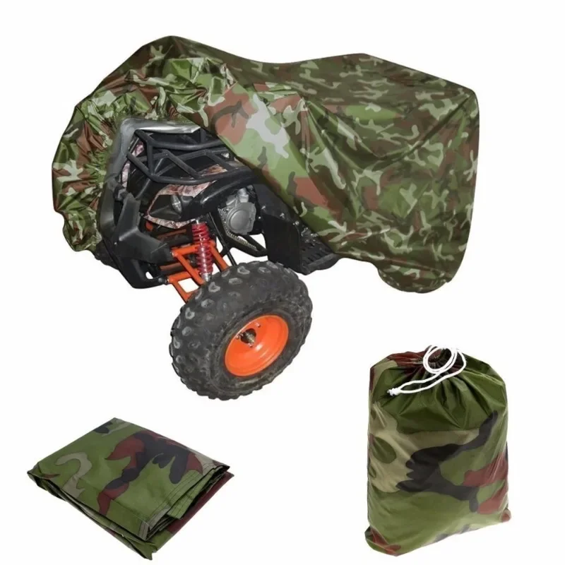 Funda impermeable para cuatrimoto, cubierta de camuflaje, color negro y plateado, 190T, para vehículo, Scooter, Kart, M, L, XL, XXL, XXXL - imagen 3