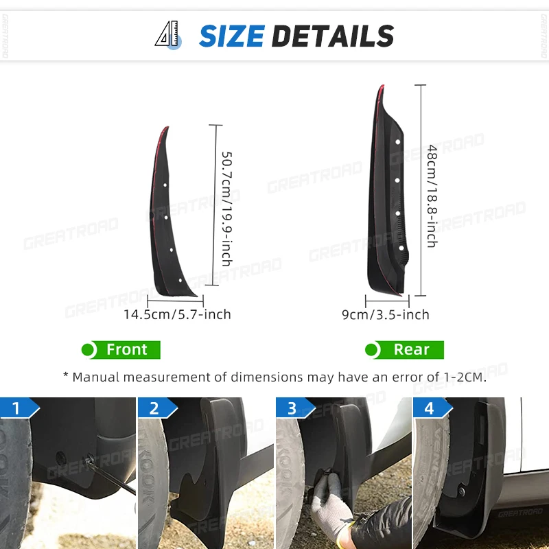 Juego de protectores contra salpicaduras para Chevrolet Corvette C6 2005-2013 2006 2007 2008 2009 2010, guardabarros de coche, accesorios para automóviles, 4 Uds. - imagen 3