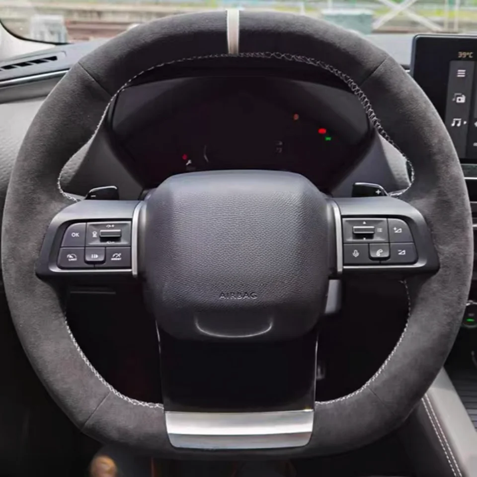 Funda de cuero de gamuza para volante Citroen C4