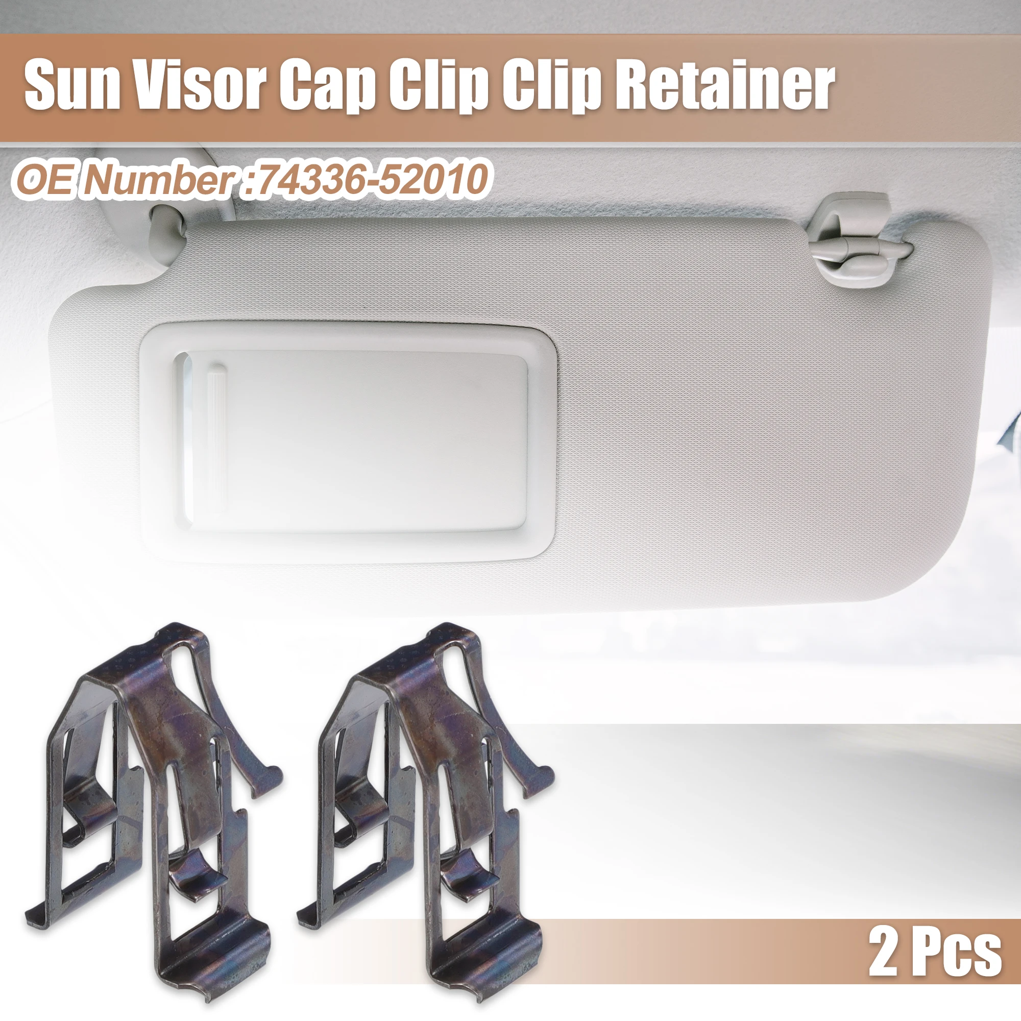 UXCELL 2 uds tapa de visera de hierro negro Clip retenedor No.74336-52010 para Toyota Land Cruiser Camry Yaris Corolla para Lexus - imagen 2