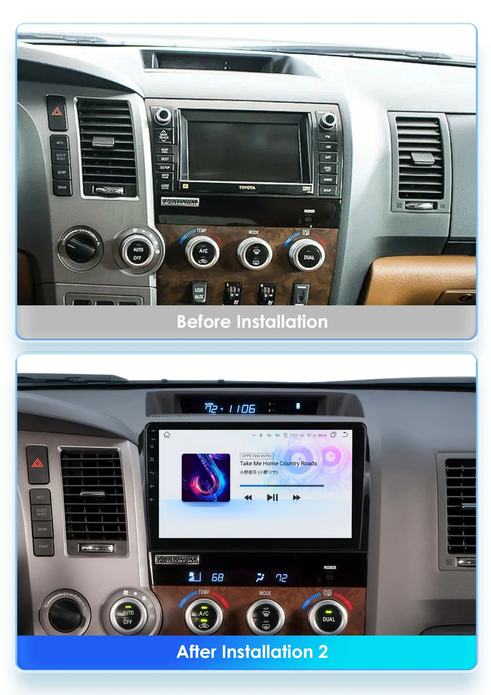 Radio 2 DIN Android con CarPlay y GPS para Toyota Tundra 2007-2013 - imagen 2