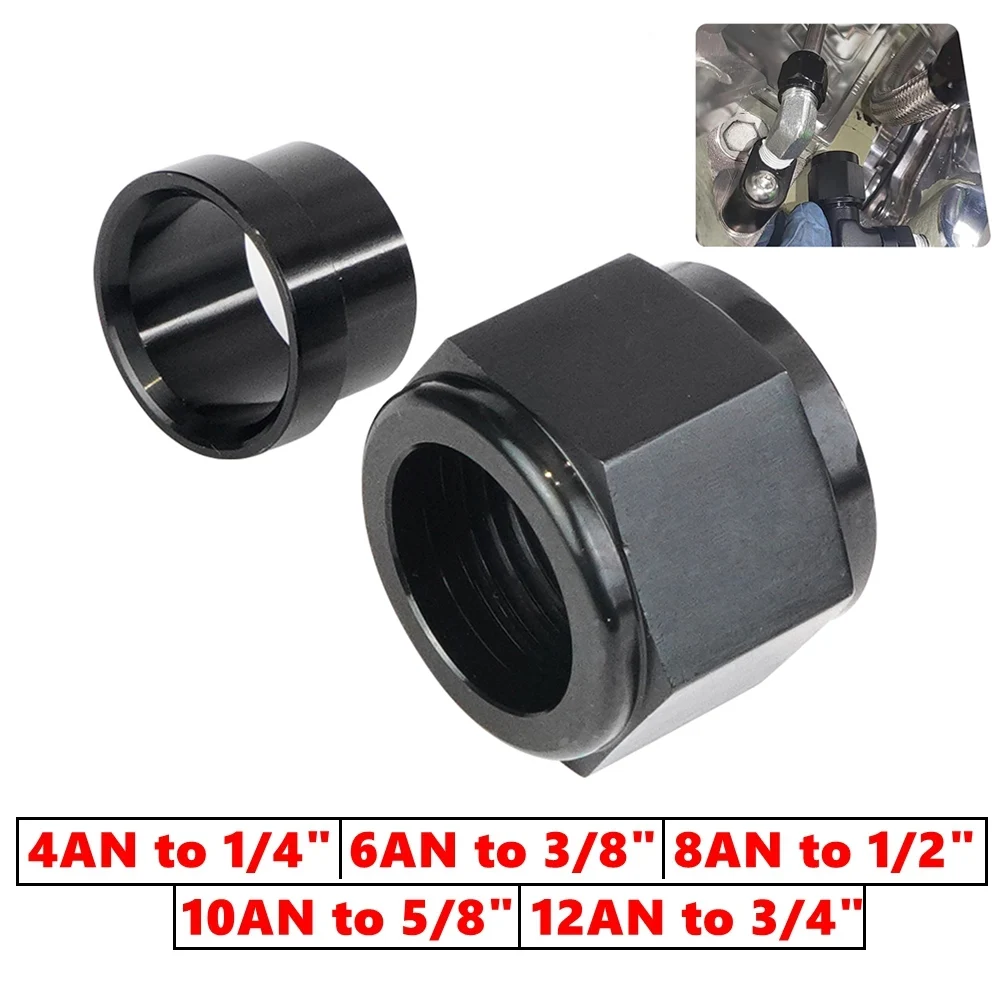 Adaptador AN recto en aluminio negro
