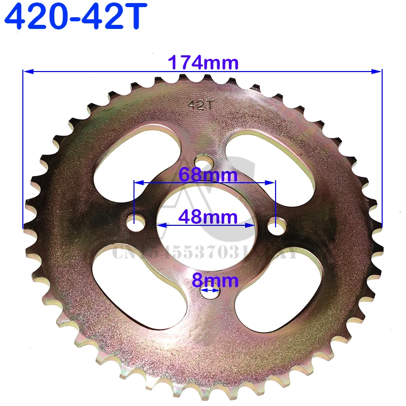 Piñón trasero 420/428 para pit bike 110-140 cc - imagen 3