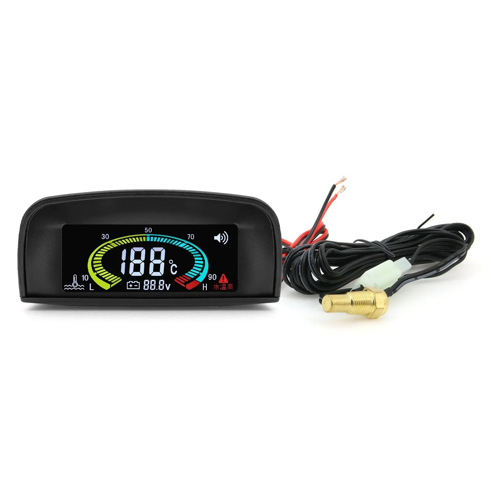 Voltímetro y medidor de temperatura del agua LCD para coche y camión - imagen 5