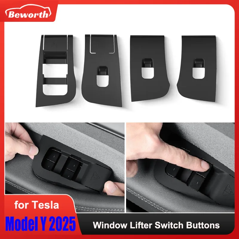 Fundas silicona puerta y botones elevalunas Tesla Model Y Juniper