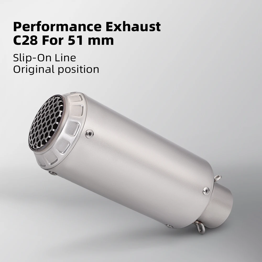 51MM versal Escape de motocicleta C28 silenciador tubo de Escape Moto para R6 R15 R1 R3 MT07 Z1000 Tmax530 XMAX GSX250