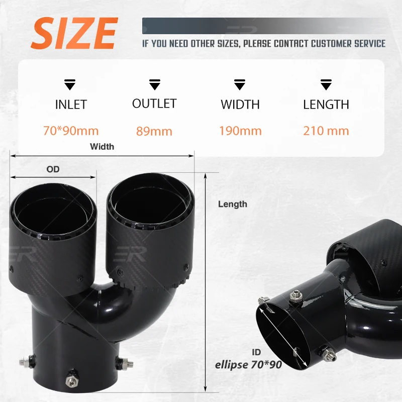 1 Uds. Punta de escape doble genuina elipse entrada accesorios de coche tubo de escape de fibra de carbono negro para BMW G28 coches herramientas silenciador - imagen 2