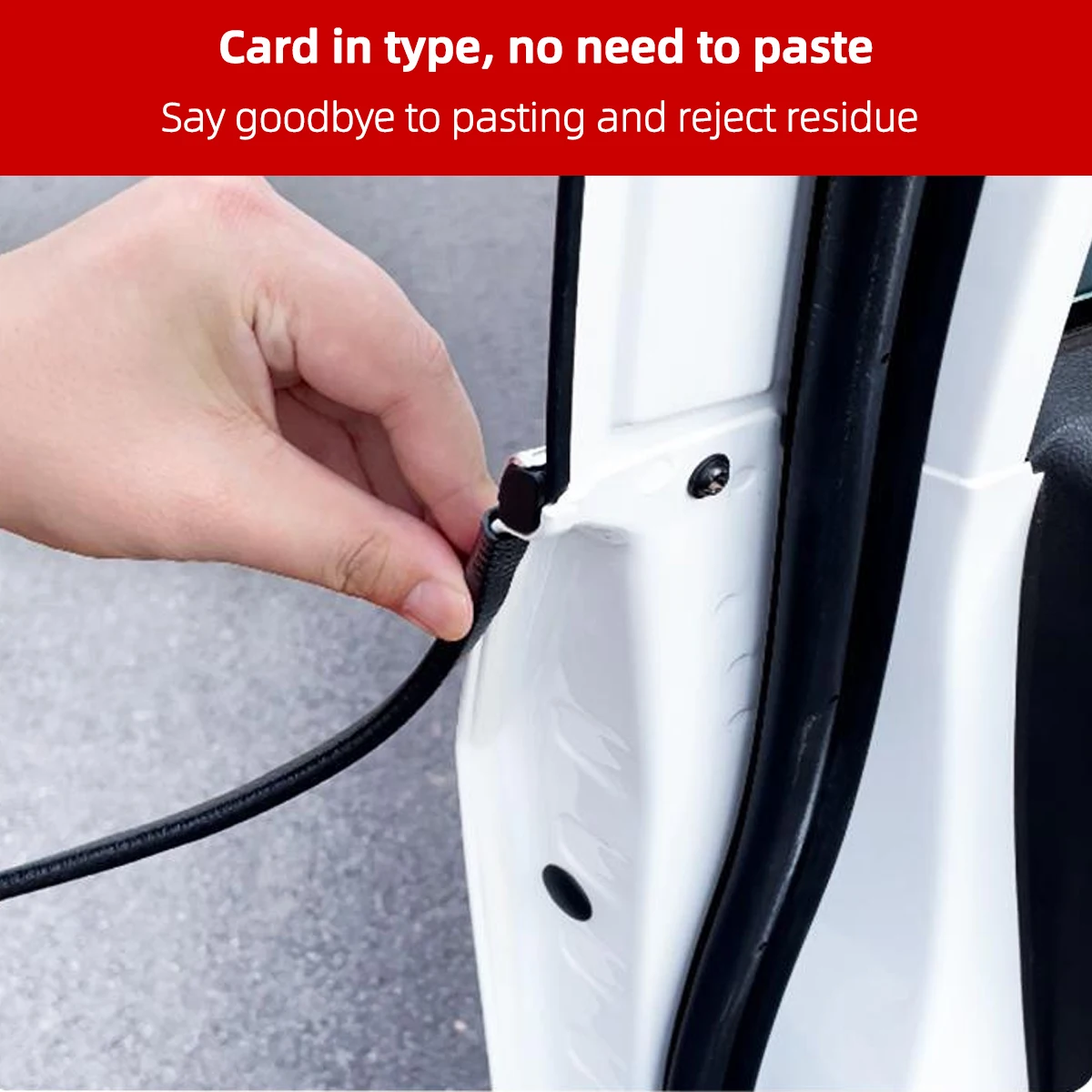 Tira decorativa anticolisión para coche de 5m, protección universal en forma de U, sello lateral de puerta, placa de acero integrada, tira anticolisión - imagen 5