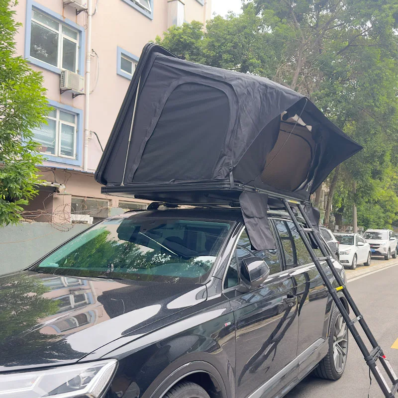 Tienda de campaña para techo de coche de aluminio 4x4, tienda superior impermeable para techo, tienda lateral abierta para 3-4 personas, tienda para techo de carcasa dura - imagen 2