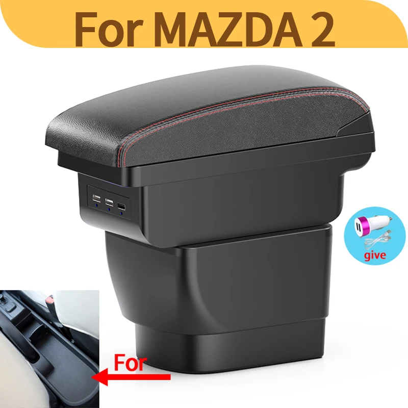 Reposabrazos con cajón y USB para Mazda 2 Demio – Accesorio interior