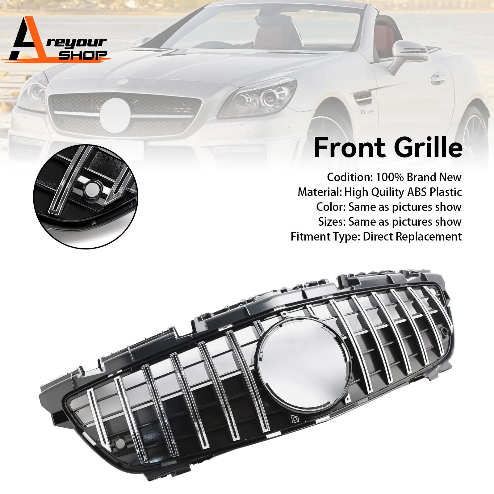 Rejilla radiador Mercedes SLK55 R172 cromada 2011-2016