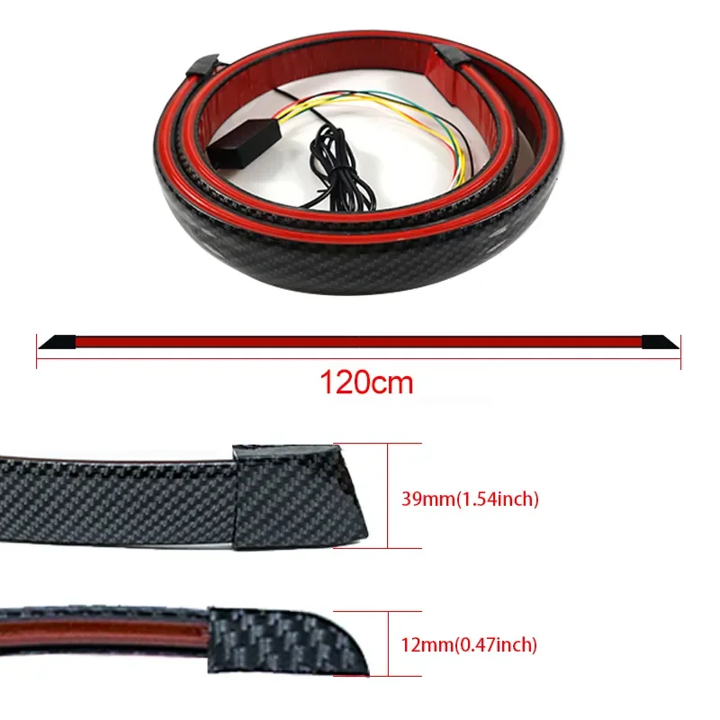 Alerón trasero fibra carbono LED con luz freno e intermitente 120 cm - imagen 4