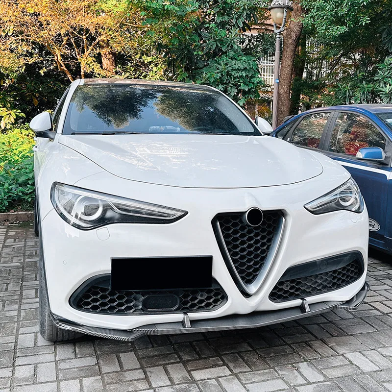 Splitter delantero fibra carbono negro brillo Alfa Stelvio 2017+ - imagen 4