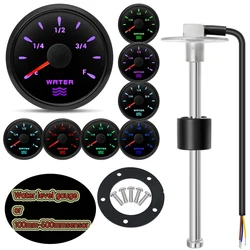 Indicador nivel de agua 52 mm con luz de 7 colores – 12V y 24V