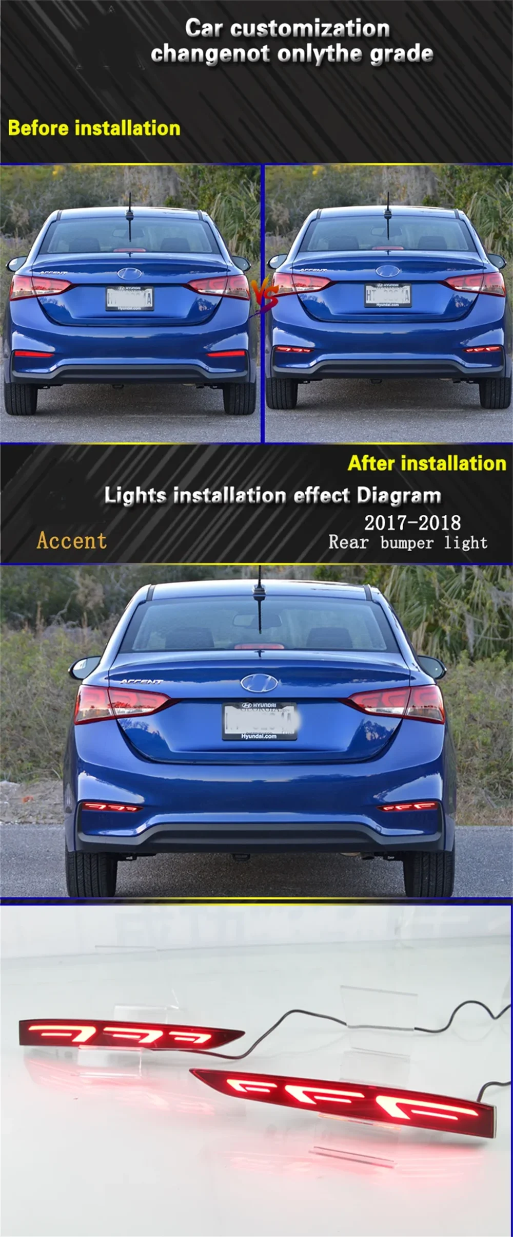 Reflector de luz LED para parachoques trasero