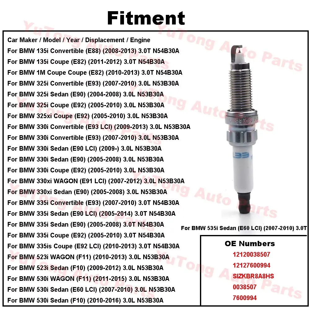 Bujías para BMW con motor N54B30A o N53B30A - imagen 3