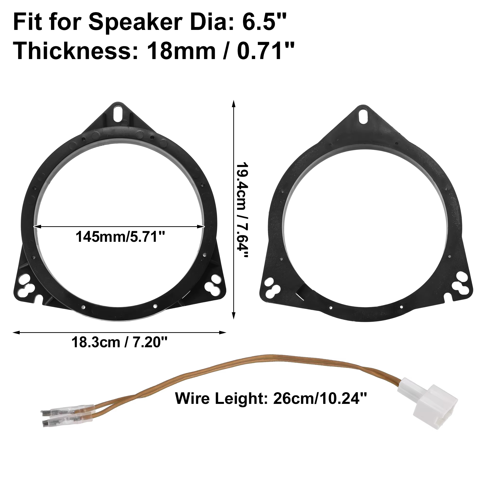 X Autohaux 6,5 "anillo espaciador adaptador de altavoz de coche con combinación de cables para Toyota RAV4 F/R 2001-2015 para Toyota Avalon R 05-11 - imagen 3