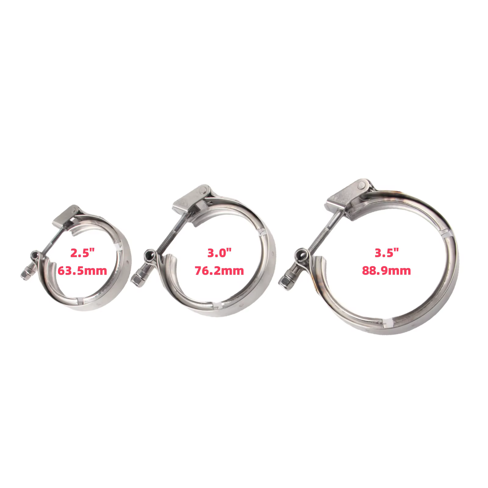 Abrazadera de banda en V rápida para escape turbo, inox 304