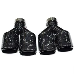 Puntas de escape dobles de carbono forjado y acero inoxidable negro