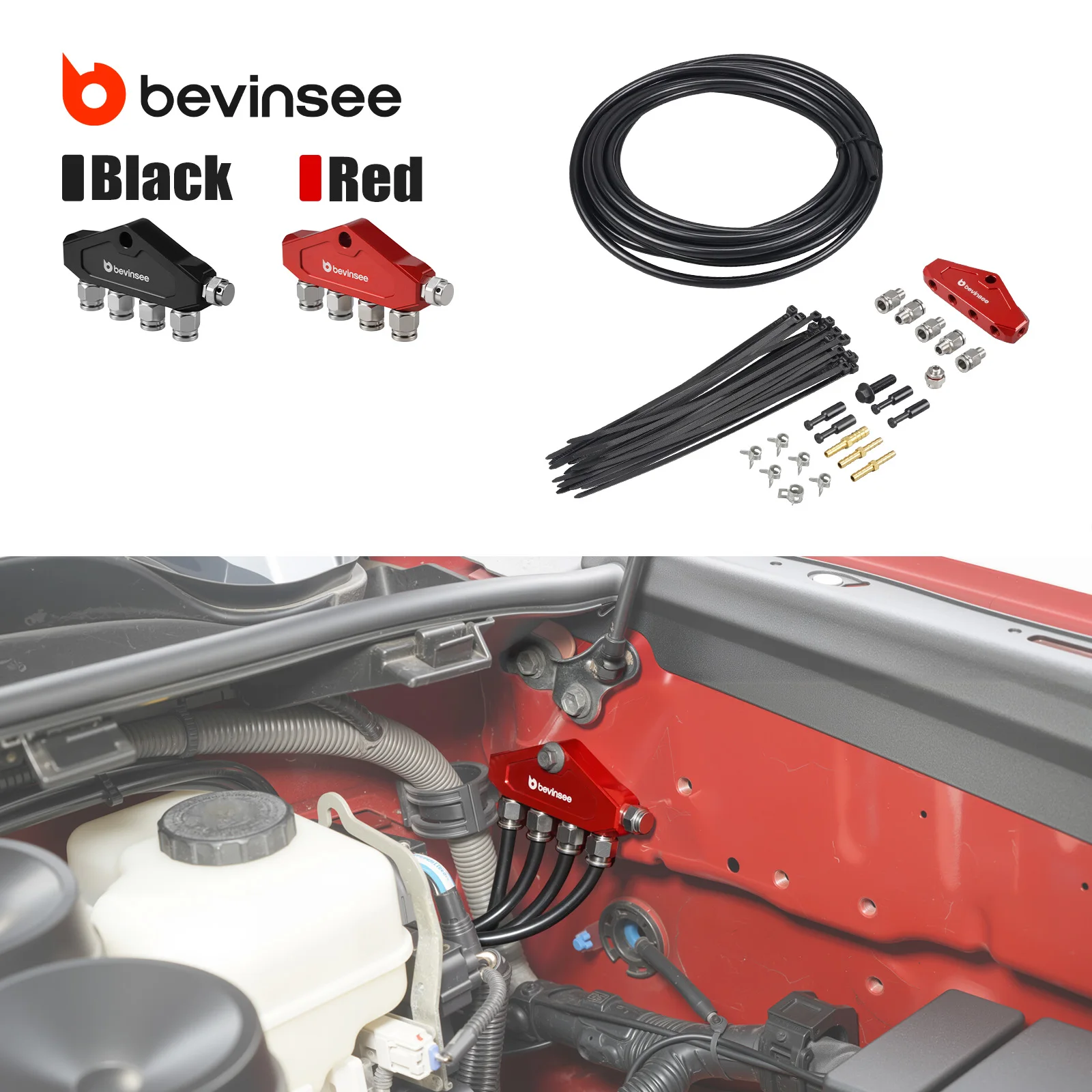 BEVINSEE Kit de ventilación diferencial universal con manguera de poliuretano de 6M para Toyota 4Runner