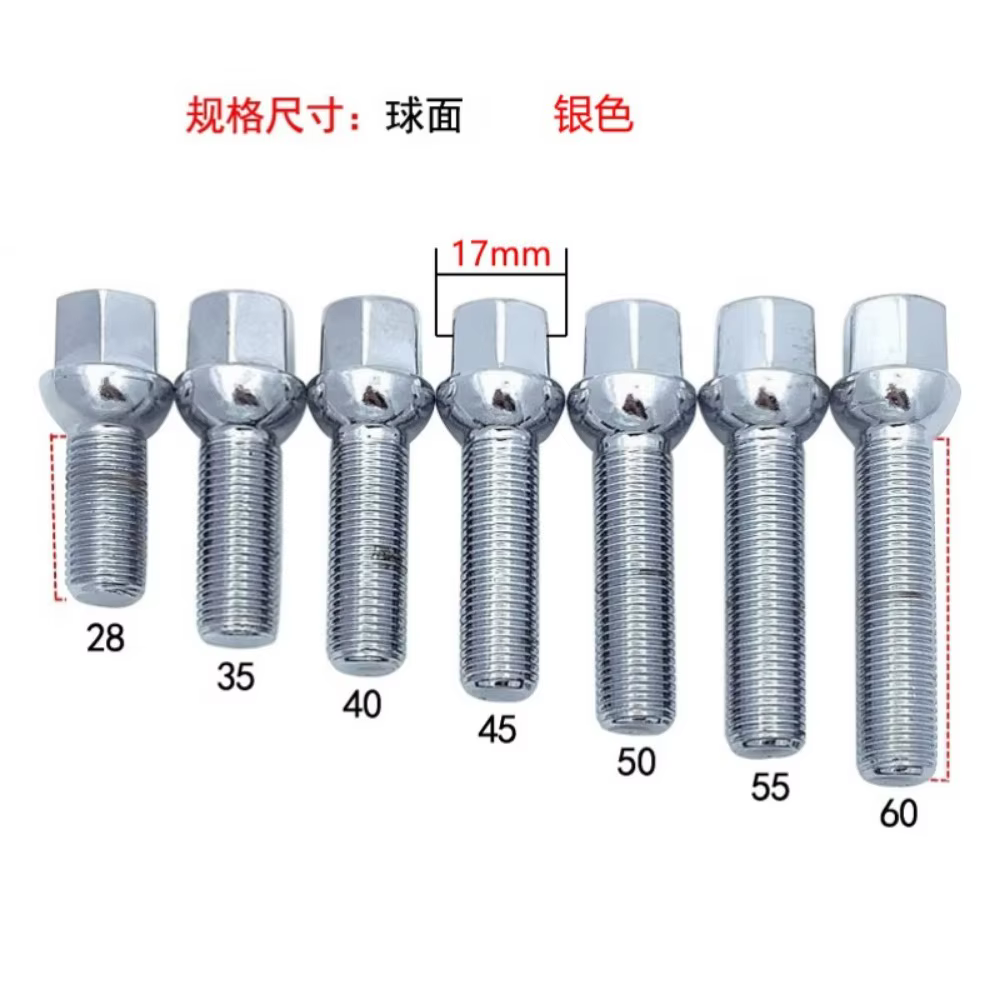 Tornillos de rueda M14x1,5 extra largos con asiento esférico