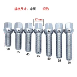 Tornillos de rueda M14x1,5 extra largos con asiento esférico