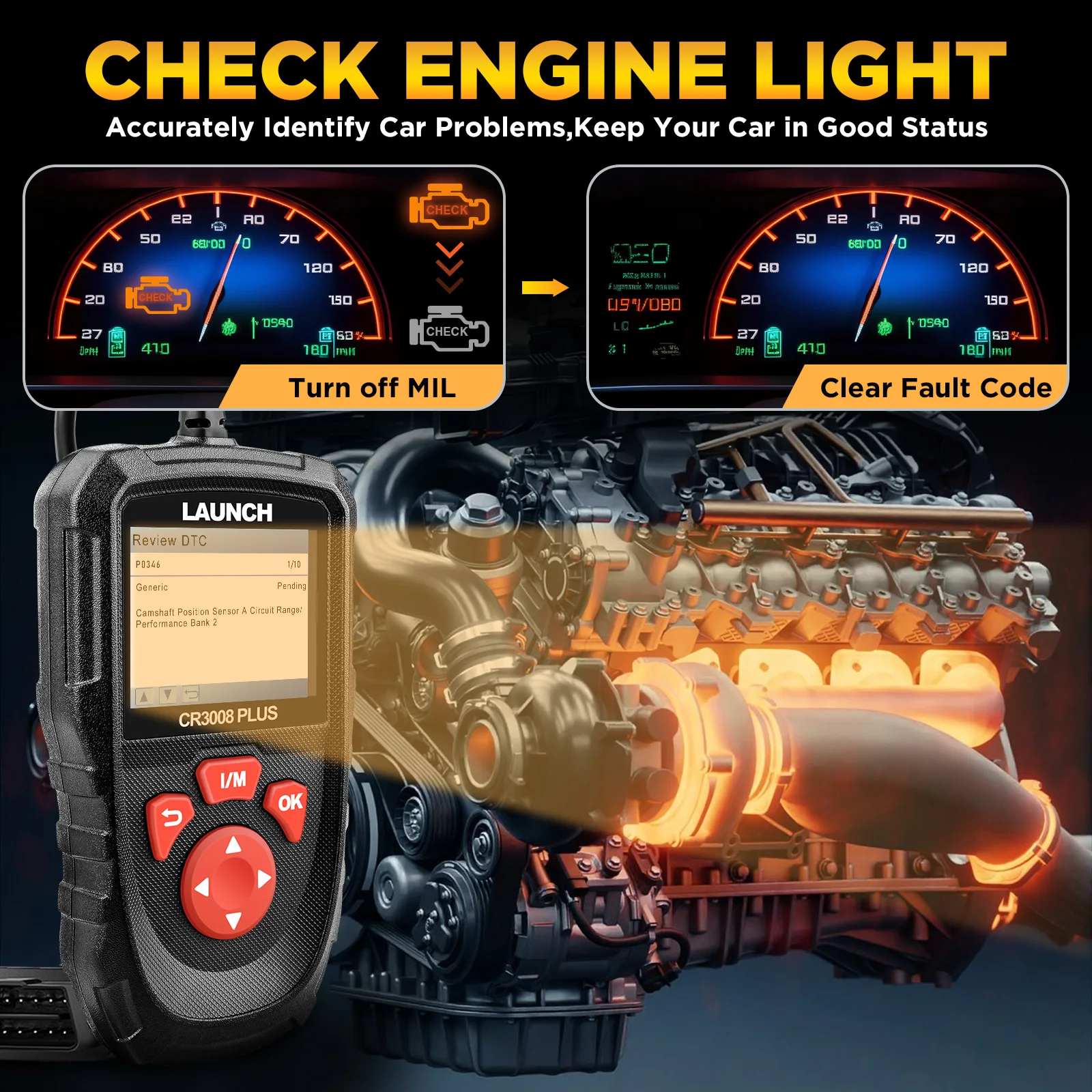 Escáner OBD2 LAUNCH CR3008 PLUS con actualización vitalicia – herramienta diagnóstico - imagen 3