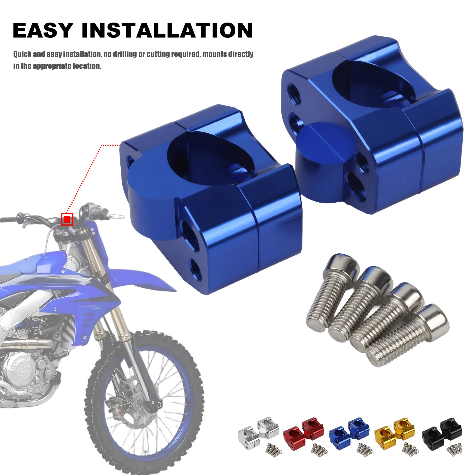 Manillar cónico aluminio CNC elevador para motocicletas ATV y pit bike - imagen 2