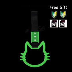 Tsurikawa JDM para coche, tirador de techo con gato luminiscente