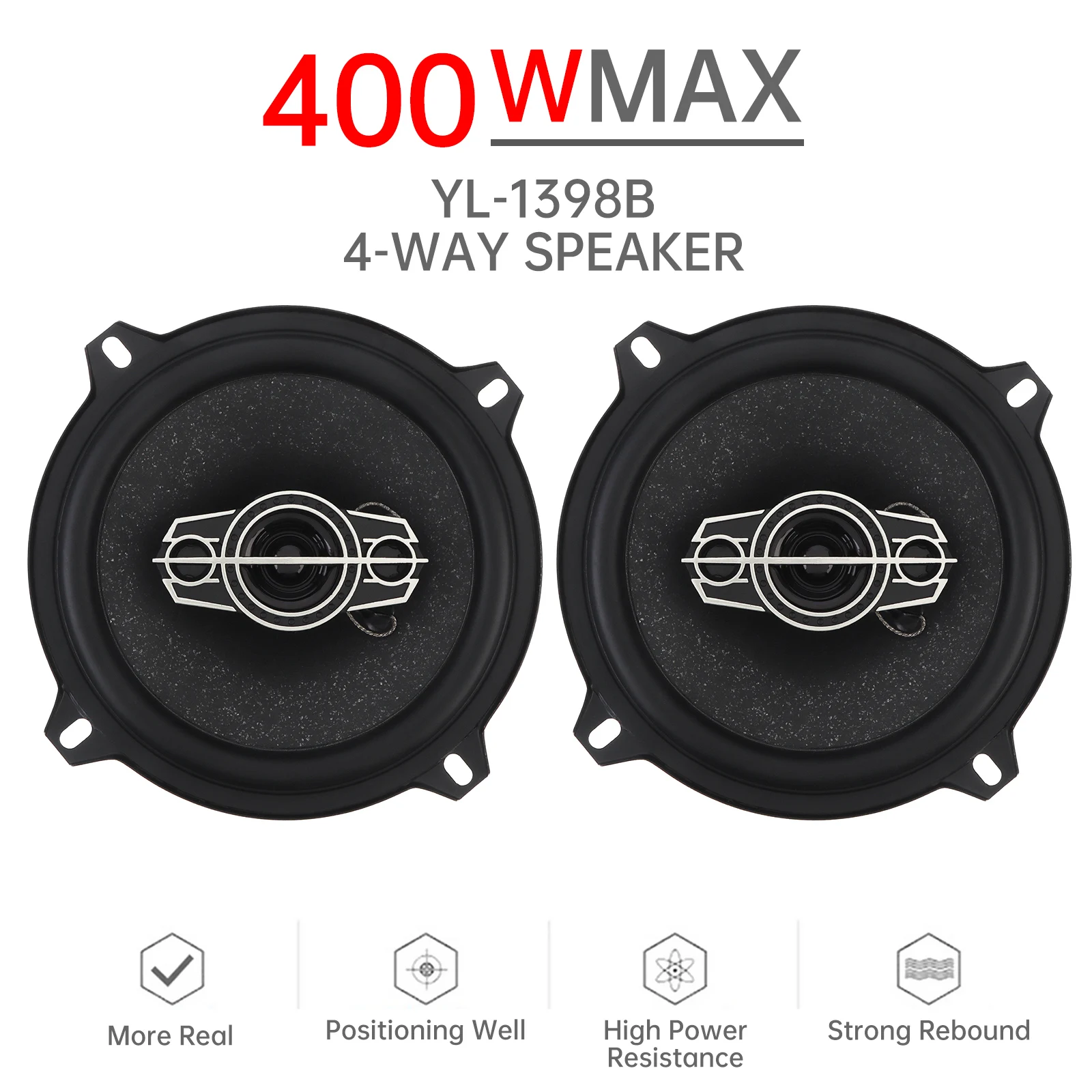 Altavoz coche 4 vias 5 pulgadas 400W subwoofer puerta rango completo - imagen 5