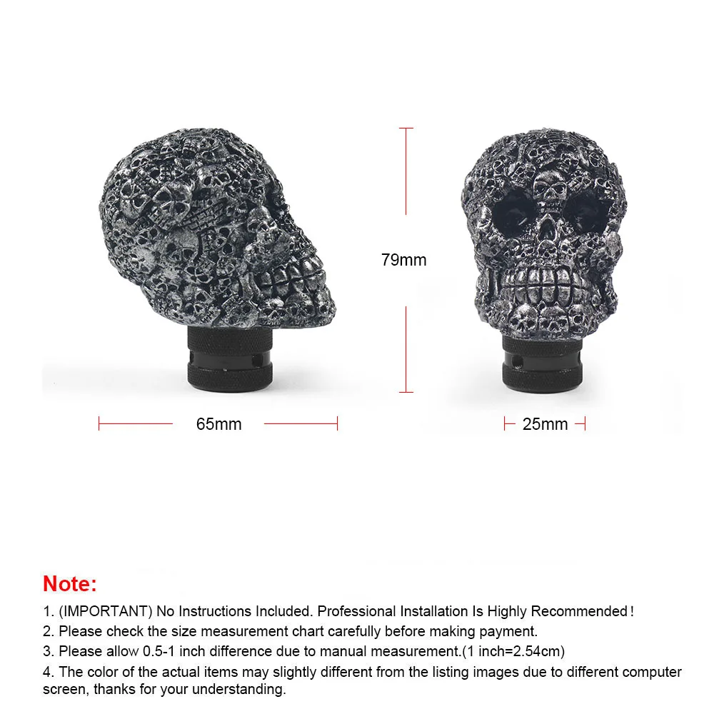 Pomo de cambio manual con diseño de calavera para coche - imagen 4