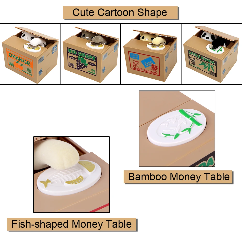 Hucha electrónica Gato Panda – Caja de ahorro automático para niños - imagen 5