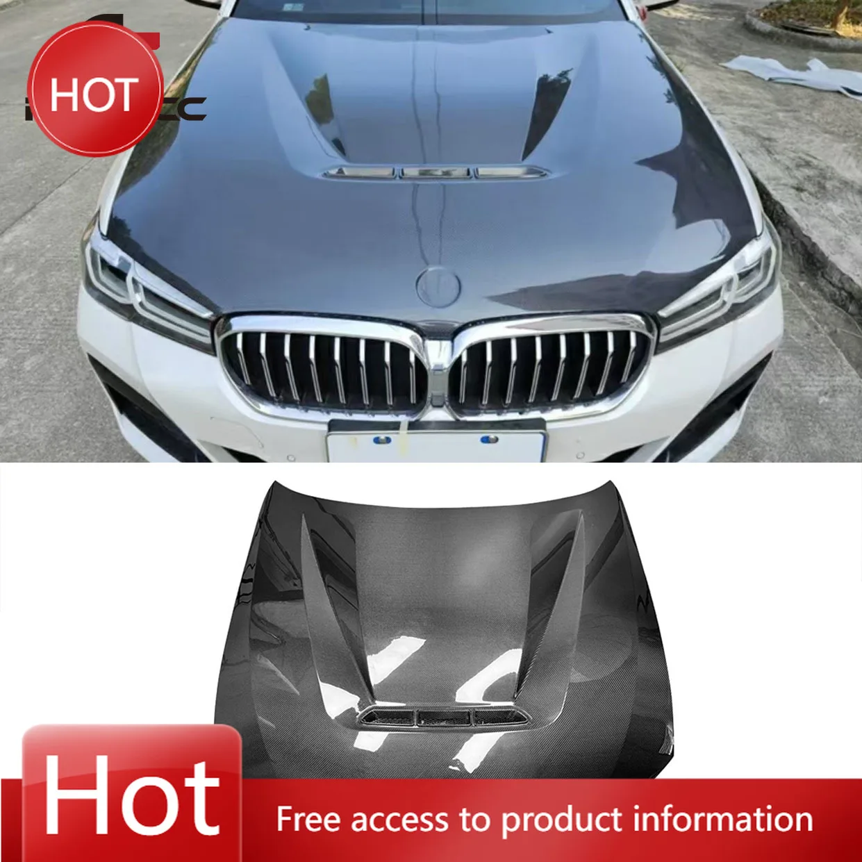 Capó delantero fibra de carbono estilo CS para BMW Serie 3 G20/G28